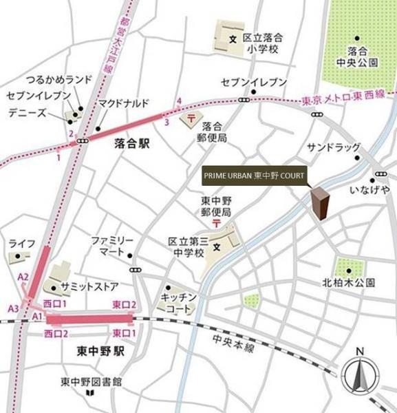 PRIMEURBAN 東中野 COURT(現地案内図)