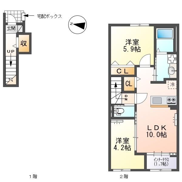 西宮市山口町下山口のアパート