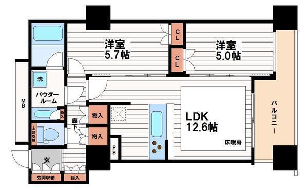 大阪市中央区久太郎町1丁目のマンション(間取り)