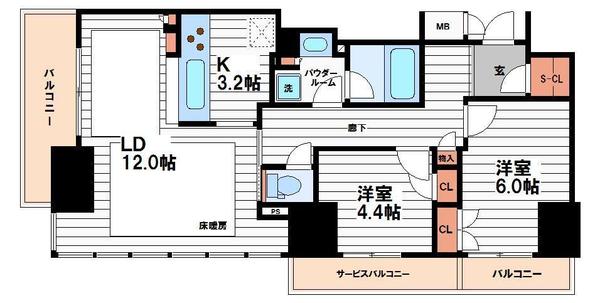 ローレルタワー御堂筋本町(間取り)