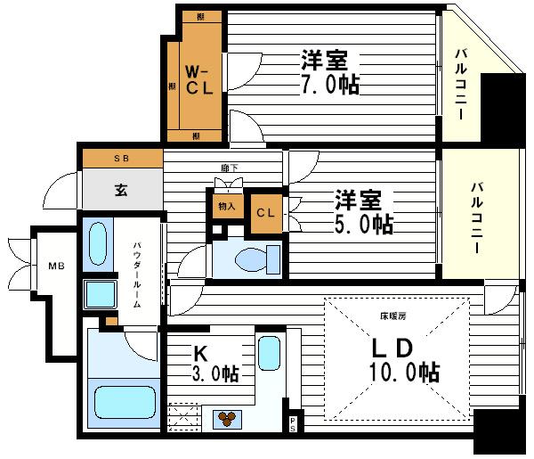 シティハウス大手前(間取り)