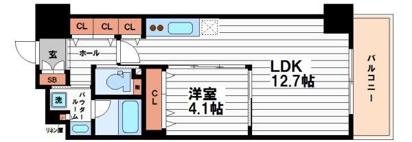 Dimus(ディームス)北浜(間取り)