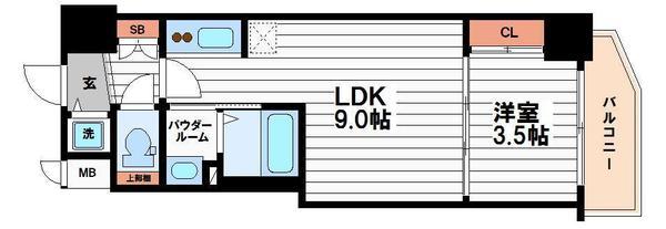 スワンズシティ谷町ブリエ(間取り)