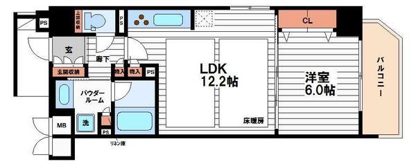 プレサンスロジェ堺筋本町(間取り)