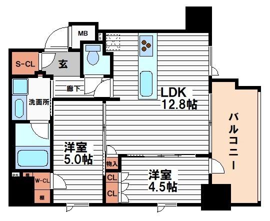 ユニハイムMUSE大手前(間取り)