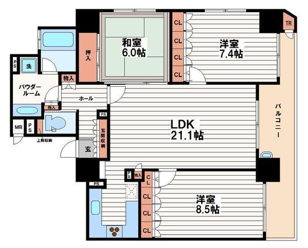 リーガル北心斎橋Ⅱ(間取り)