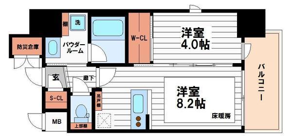 エステムコート谷町九丁目(間取り)