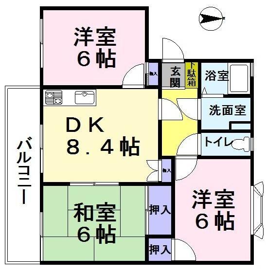 ロイヤルコーポ水無瀬　E棟　1F