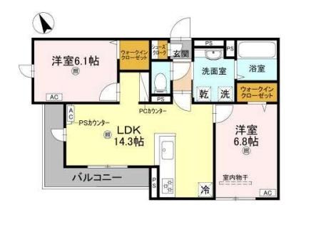 D-residence桜井 3F(間取り)