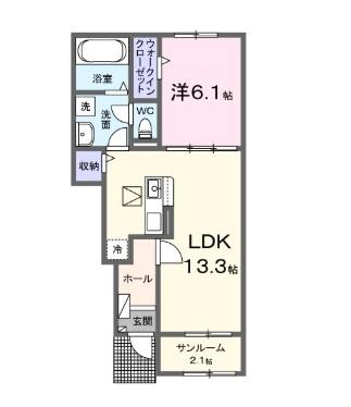 東金市台方のアパート(間取り)