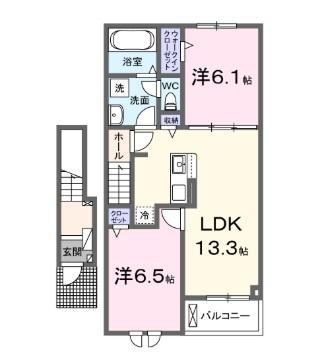 東金市台方のアパート(間取り)