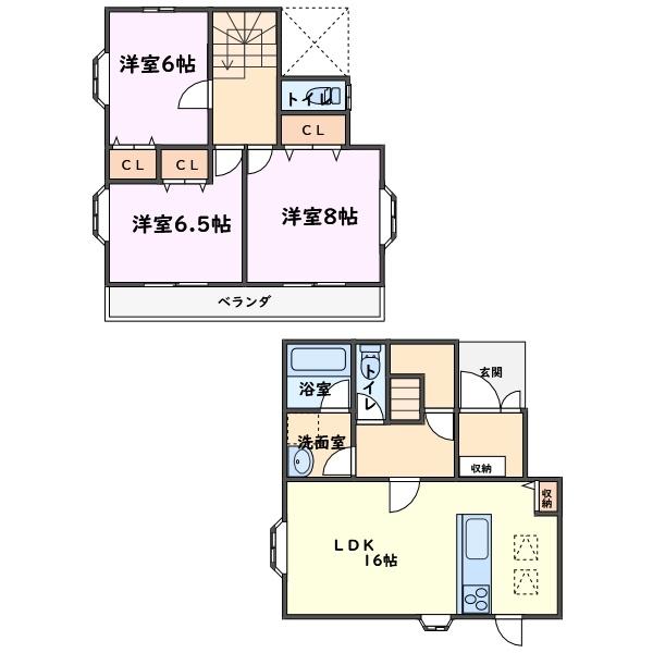 東金市西福俵の貸家(間取り)