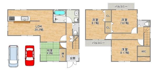 木津川市州見台6丁目貸家