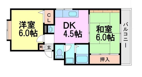 尼崎市東園田町６丁目のハイツ