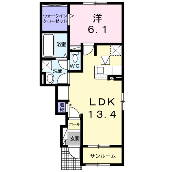 宮崎市高岡町飯田4丁目のアパート(間取り)