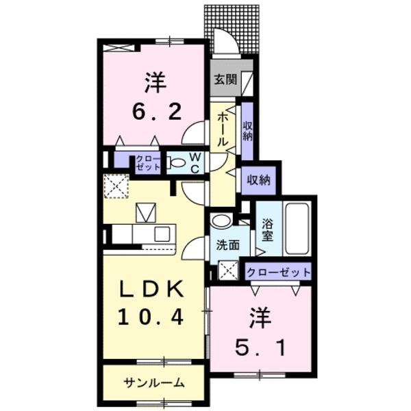 トゥーザ・ムーン2A(間取り)
