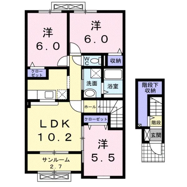 富山市開のアパート