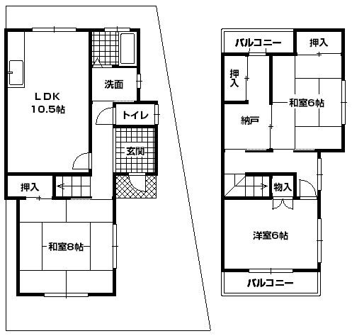 上田町貸家(間取り)