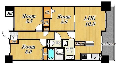 ライオンズクオーレ御幣島駅前ヴェルデ(間取り)