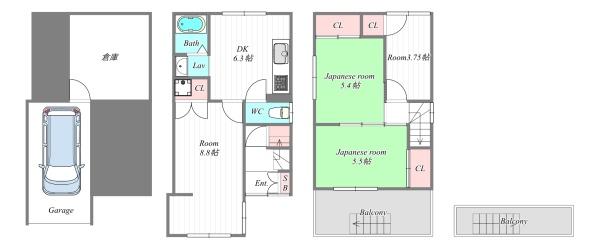 大阪市西淀川区中島1-23-255貸家