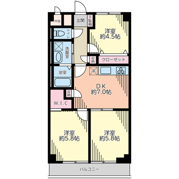 北区東十条3丁目のマンション(間取り)