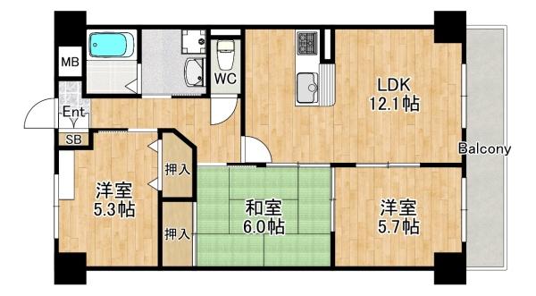 東大阪市西石切町１丁目のマンション