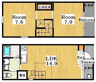 大阪市鶴見区今津南１丁目のテラスハウス