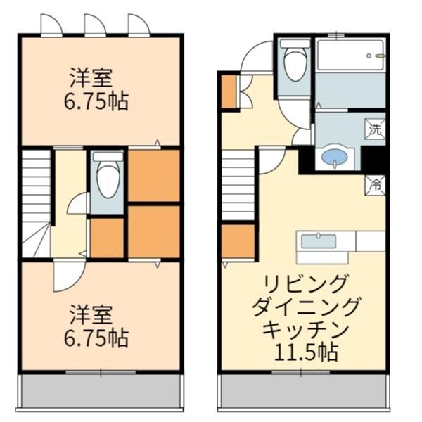 稲城市矢野口のテラスハウス