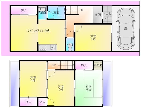 中区福田ガレージ付き４LDK戸建て