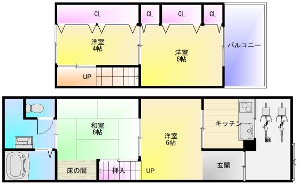 西弓削2丁目貸家
