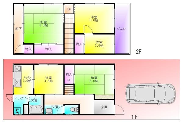恩智北町１丁目戸建て（ガレージ付き）
