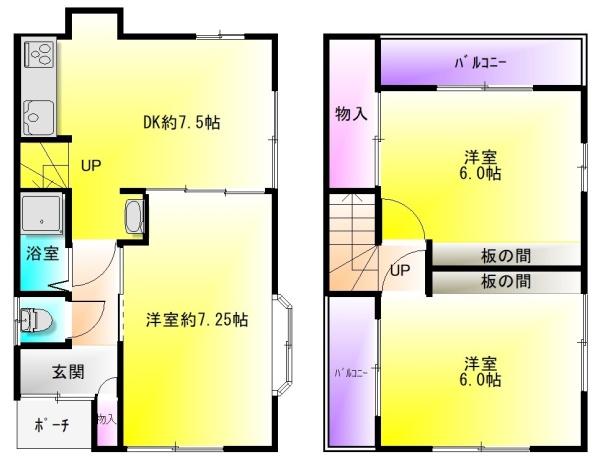 八尾木北3丁目貸家(間取り)