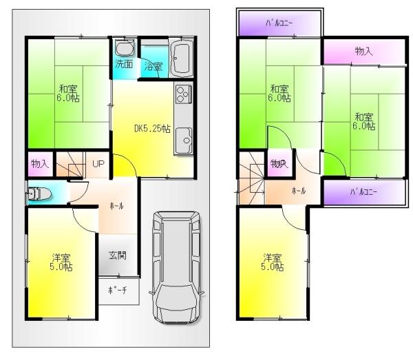 八尾市高砂町５丁目戸建て（ガレージ付き）