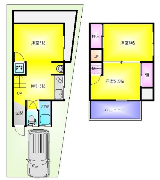 南本町6丁目戸建て（ガレージ付き）