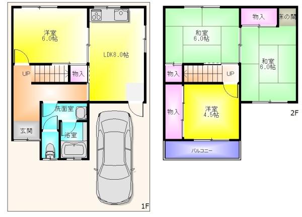 黒谷2丁目戸建て（ガレージ付き）
