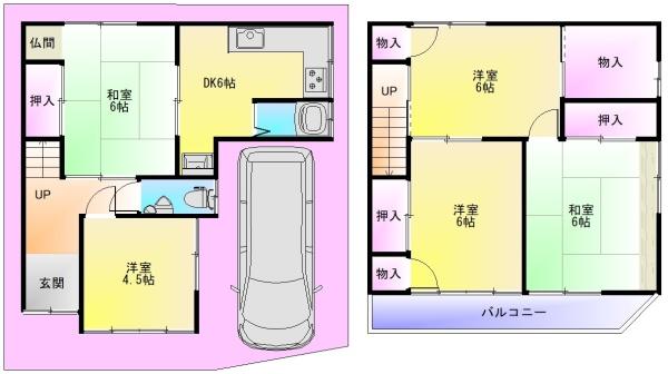 法善寺4丁目ガレージ付き戸建て