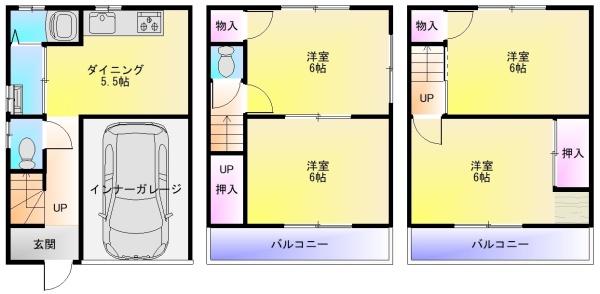 友井5丁目ガレージ付き戸建て