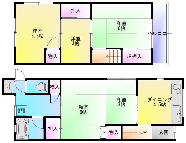 八尾市山本町南８丁目の貸家