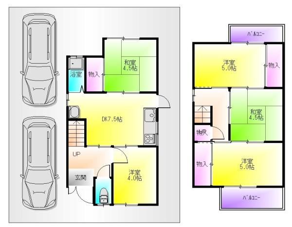 久宝寺５丁目ガレージ付き戸建て