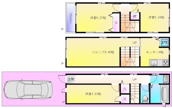 西山本町6丁目ガレージ付戸建