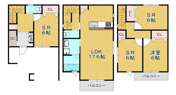 鴫野西3丁目貸家