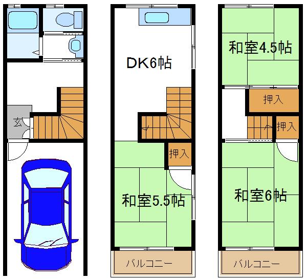 瓜破東３丁目貸家
