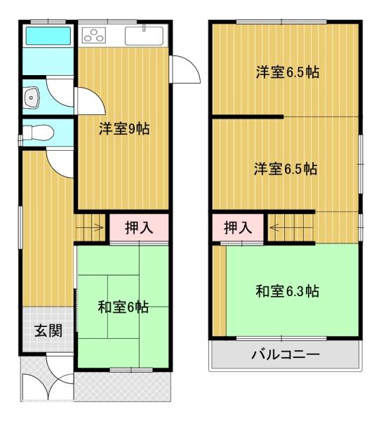 大阪市生野区中川６丁目の貸家