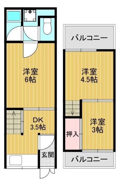 大阪市東住吉区鷹合４丁目の貸家