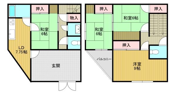 大阪市平野区平野馬場２丁目の貸家