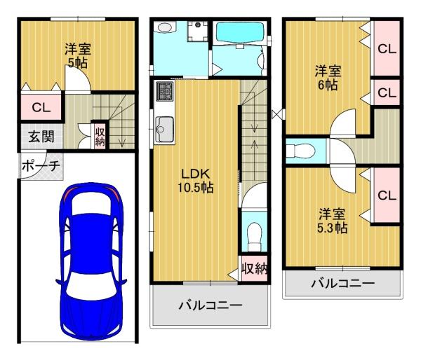 大阪市平野区加美北９丁目の貸家