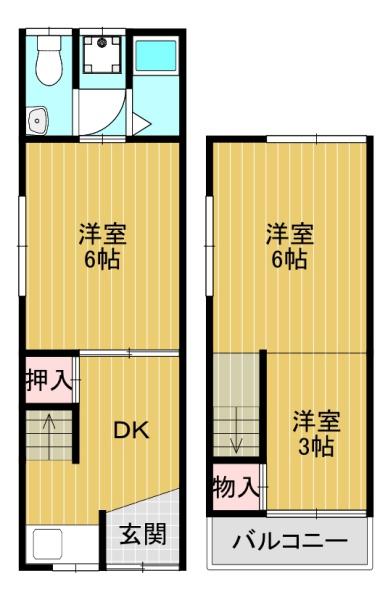 大阪市東住吉区公園南矢田３丁目の貸家