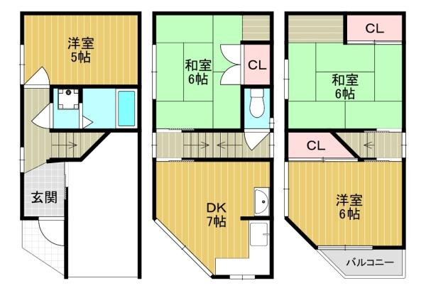大阪市平野区平野東２丁目の貸家