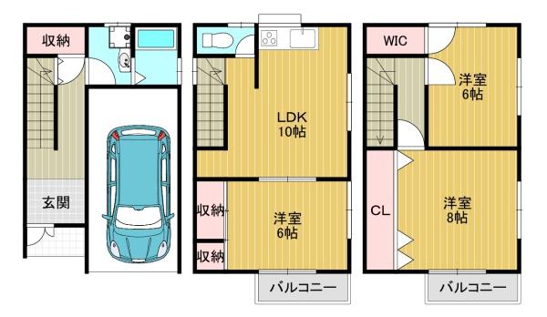 大阪市平野区瓜破５丁目の貸家