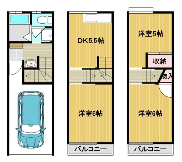 大阪市平野区喜連５丁目の貸家